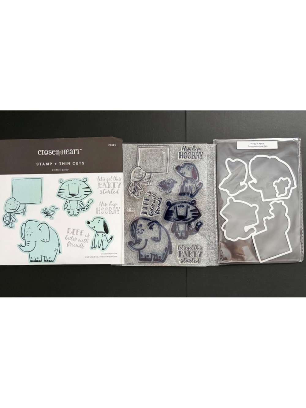 Close To My Heart Animal Party Stamp + Thin Cuts Die Set Z4396